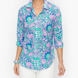 ☀️ NWT TALBOTS Tropical Floral Button Front Shirt